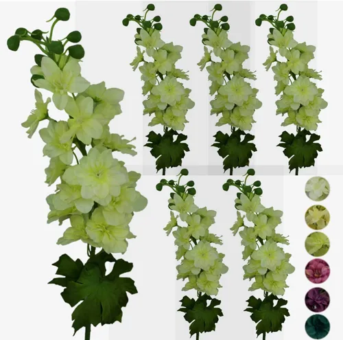 Vista 11 de 6 tallos de 31" Delphinium Ajacis flores artificiales de seda (azul)