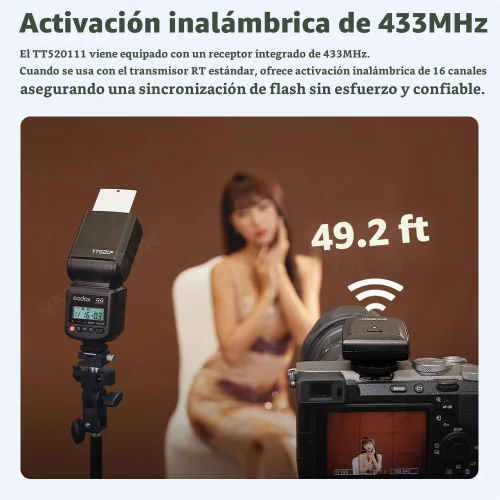 Vista 3 de GODOX TT520III Flash de cámara universal Speedlite (TT520II actualizado)