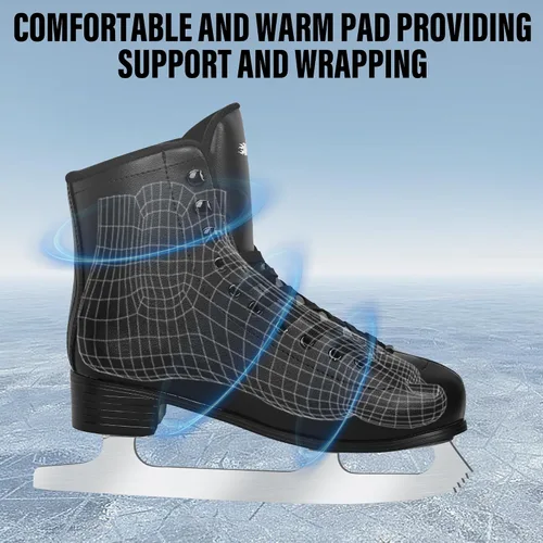 Vista 3 de Ice Skates for Women, Adult Figure Skates for Men, Figure Skating Shoes with Velvety Lining for Indoor& Outdoor Rink,Ice Skates Size 5 6 7 8 9 10 11