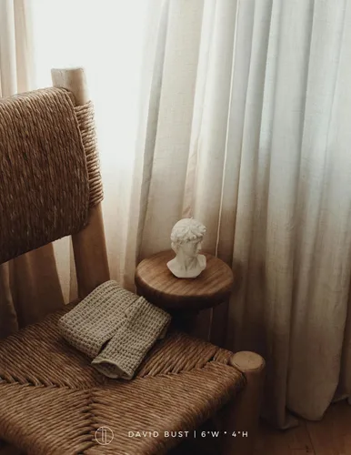Vista 2 de LAWA - Vela de busto de David, vela perfumada de cera de soja hecha a mano, elegante vela estética, regalo de inauguración de la casa, idea de Blanco