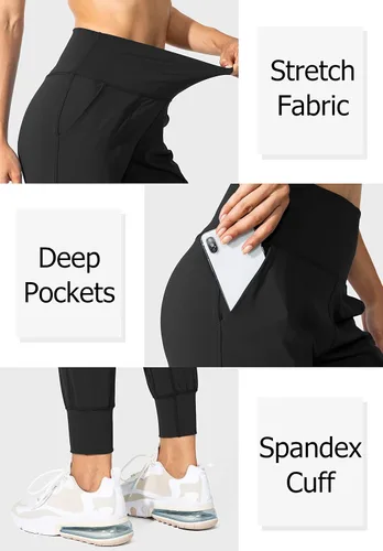 Vista 4 de G Gradual Pantalones deportivos de yoga de cintura alta para mujer con bolsillos, leggings sueltos para mujer, entrenamiento, atletismo, descanso