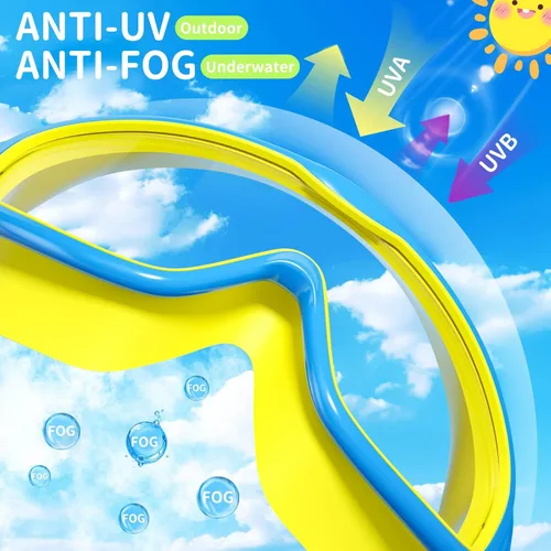 Vista 3 de Paquete de 2 gafas de natación para niños, sin fugas, antivaho, anti-UV, para niños y niñas de 4 a 14 años