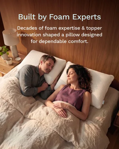 Vista 8 de ViscoSoft Almohada de espuma viscoelástica ajustable, tamaño estándar, paquete de 1, diseño de refuerzo expandible para firmeza personalizada, funda
