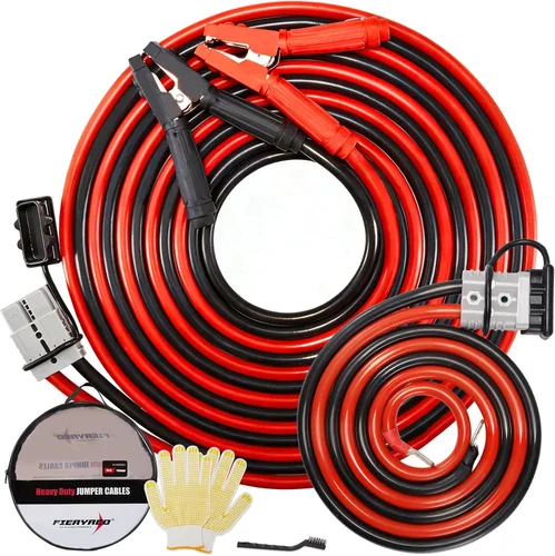 Vista 10 de FIERYRED Cables de puente de conexión rápida de calibre 0 de 30 pies, cables de refuerzo resistentes de 1200 A con bolsa de viaje, cable de arranque