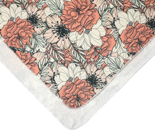 Vista 8 de Galabloomer - Conjunto de cobija para recién nacido con diadema, diseño de flores para envolver bebé, color almendra