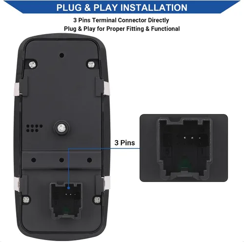Vista 3 de Obaee Interruptor maestro de ventana, botón de control de energía delantero izquierdo del lado del conductor compatible con Dodge Challenger 2015