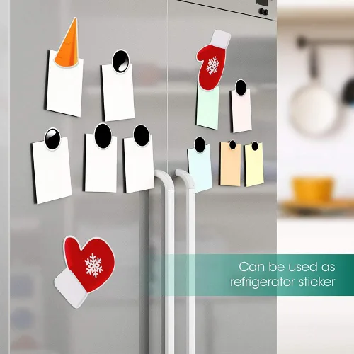 Vista 6 de D-FantiX Juego de 16 imanes de Navidad para refrigerador, diseño de muñeco de nieve, bonitos y divertidos imanes para refrigerador, decoraciones