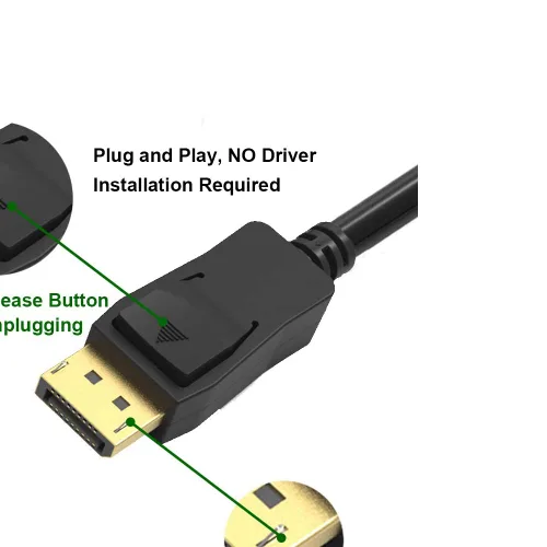 Vista 7 de Paquete de 2 cables DisplayPort a HDMI 4K de 6 pies, cable macho a