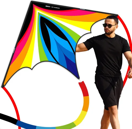 Vista 17 de Cometa en Forma de Triángulo - Fácil de Controlar, con un Diseño Llamativo, es Perfecta para Entretenimiento al Aire Libre y Adecuada