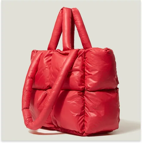 Vista 2 de Bolsa de hombro acolchada para mujer, bolsa de lujo a cuadros, bolsa de almohada suave, acolchada y de alta capacidad para axilas