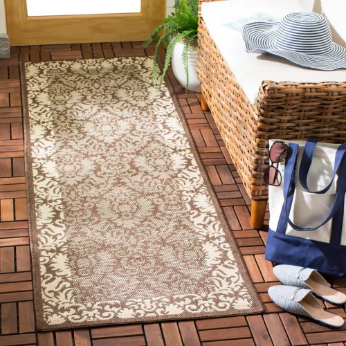 Vista 15 de SAFAVIEH Courtyard Collection - Alfombra de pasillo, 2 pies 3 pulgadas x 6 pies 7 pulgadas, color verde oliva y natural, no desprende pelusa