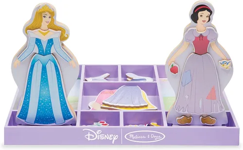 Vista 9 de Melissa & Doug juego de muñeca de madera y disfraz magnético de Cenicienta de Disney (+ de 30 unidades)