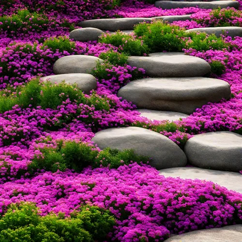 Vista 5 de Más de 2000 semillas de flores tradicionales de tomillo rastrero rosa púrpura