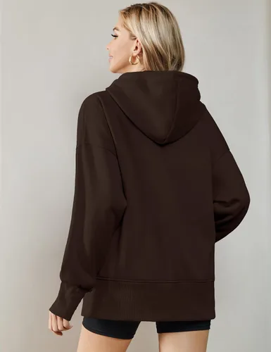 Vista 3 de AKEWEI Sudaderas de gran tamaño para mujer, holgadas, casuales, con forro polar con bolsillo