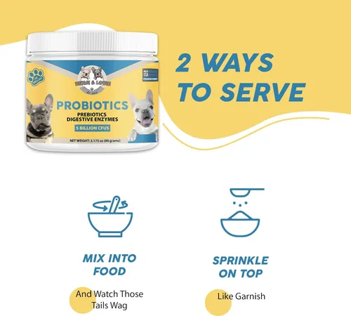 Vista 6 de Probióticos para perros, probióticos para gatos, probióticos para perros, probióticos para gatos, 5 mil millones de UFC + prebióticos + enzimas