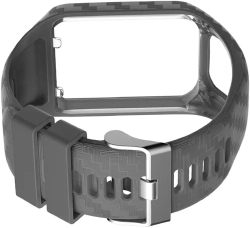 Vista 2 de Hemobllo - Correa de reloj inteligente con marco de silicona ajustable para reloj Tomtom 2/3, color gris