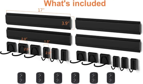 Vista 5 de Dirza Estante de almacenamiento de bicicleta de 68 pulgadas con protectores de pared para neumáticos de bicicleta, soporte de pared para 6
