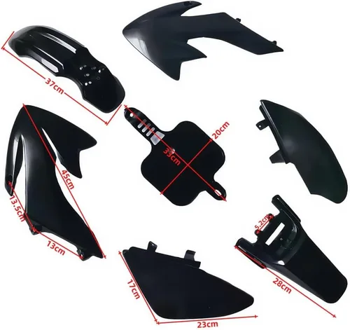 Vista 7 de CLEO Juego de kit de guardabarros de plástico y carenado para carrocería, kit de guardabarros de plástico de 7 piezas para mini motocicletas chinas