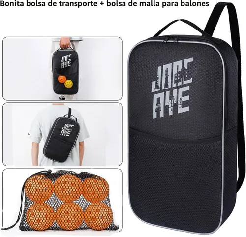 Vista 6 de JoncAye Pickleball Paddles Set of 4 or 2, USAPA Approved Fiberglass Rackets with Outdoor Indoor Balls, Bag, Overgrip, Lightweight for Family