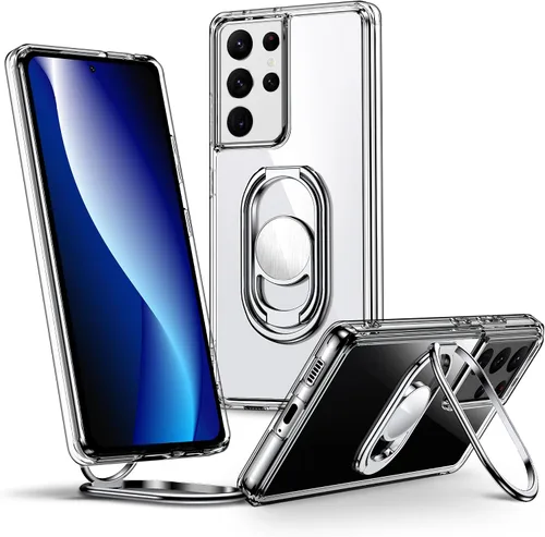 Vista 9 de Shields Up Funda para Samsung Galaxy S20 con soporte, Galaxy S20 transparente con soporte de doble anillo [ajustable y plegable] Funda protectora a