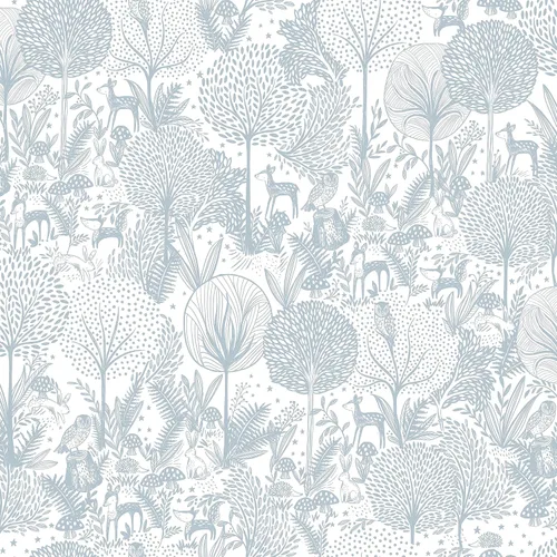 Vista 5 de RoomMates RMK12075RL Sea Blue Forest Friends - Papel tapiz para guardería, rollo