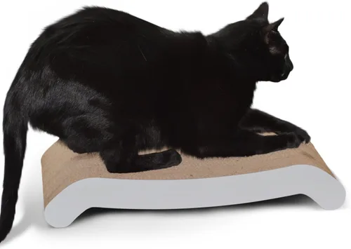 Vista 5 de PetFusion Almohadilla abatible para rascar gatos, 2 diseños en uno Estándar - Blanco