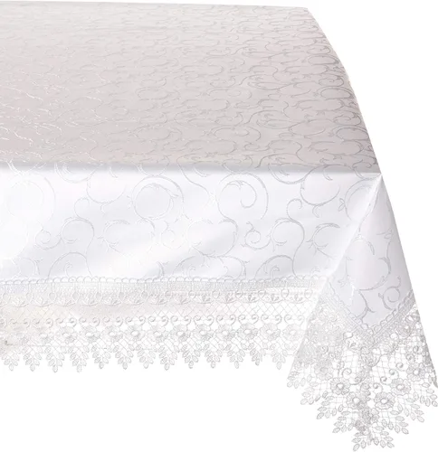 Vista 6 de Flor Lazo clásico Lace diseño Manteles, Rectangular
