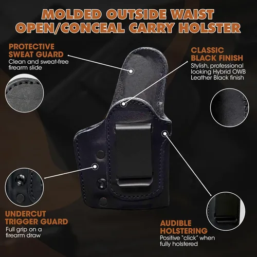 Vista 8 de Urban Carry LockLeather IWB RMR/RDS Holster - Right Handed Secure & Comfortable Leather/Polymer Hybrid Design for Optimal Comfort Compatible with
