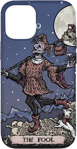 Vista 28 de The Fool Tarot Card Halloween Court Jester Spooky Gothic Case for iPhone 17