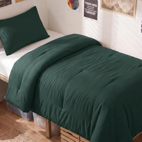 Vista 65 de CozyLux - Juego de edredón beige tamaño individual/individual XL, 2 piezas de juego de cama extra largo sólido transpirable acolchado, juego de cama
