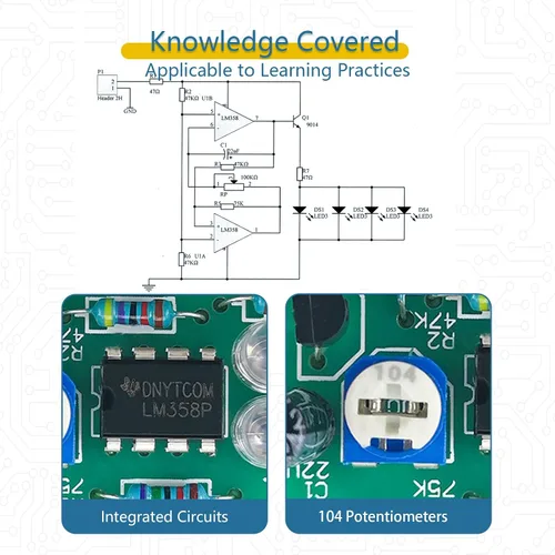 Vista 5 de EI Luz de respiración electrónica Kit de práctica de soldadura LED Kit de montaje Electrónico Kit de soldador Componente electrónico Ingeniería