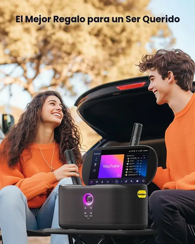 Vista 7 de Ikarao Sistema de subwoofer de escenario profesional, potencia máxima de 280 W, subwoofer PA con 2 micrófonos inalámbricos, corrección de tono