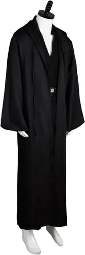 Vista 4 de Laku Disfraz de túnica para hombre, conjunto completo de túnica con capucha para Halloween, cosplay, conjunto de capa