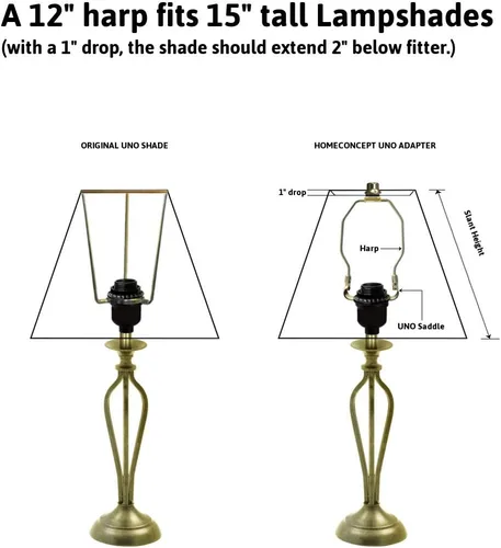 Vista 2 de El adaptador SLIP UNO convierte tu pantalla de 15 pulgadas de alto para adaptarse a la base de lámpara SLIP UNO (apertura de 1 7/16 pulgadas) - 12