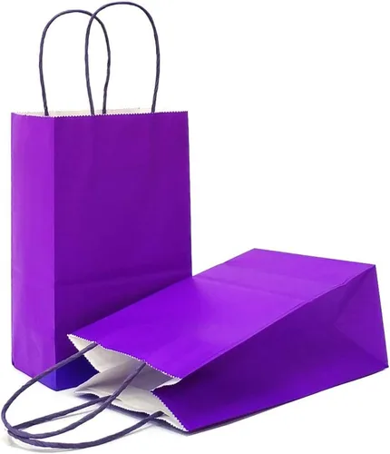 Vista 41 de AZOWA Bolsas de regalo de color azul claro, mini bolsas de papel kraft con asas para recuerdos de fiesta (4 x 2.4 x 6 pulgadas, azul, 12 unidades)