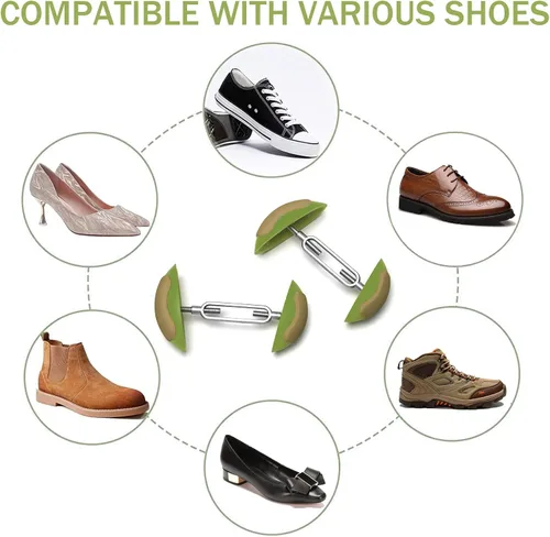Vista 4 de 1 par de mini camillas de zapatos para mujer con pies anchos