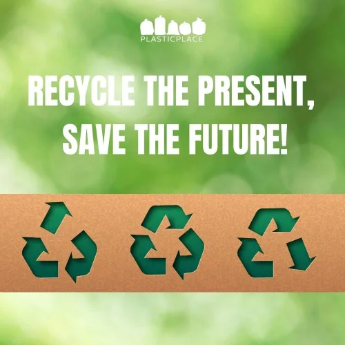 Vista 3 de Plasticplace Bolsas de reciclaje de 12-16 galones │ 1.2 mil │ Revestimientos para botes de basura azules con logotipo │ 24 x 31 pulgadas