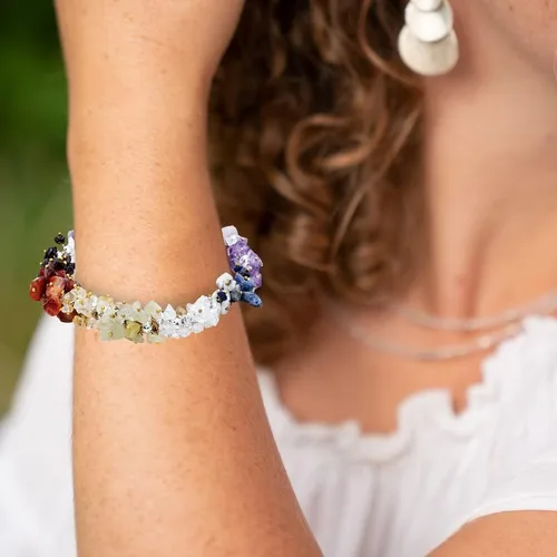 Vista 2 de Karma Pledge - Pulsera de cristal curativo pulseras de chakras para mujeres y hombres pulsera para meditación energía positiva y equilibrio pulseras