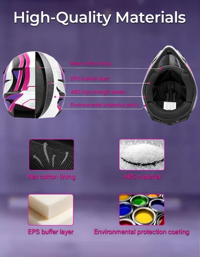 Vista 59 de SLMOTO - Casco DOT para niños y jóvenes, casco de motocross para todoterreno y calle, casco de motocicleta, casco de bicicleta de tierra, motocross