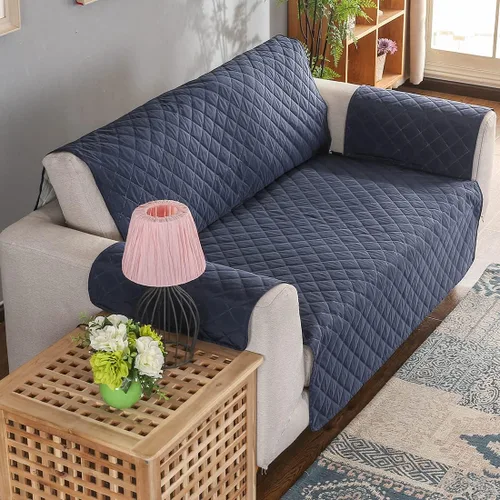 Vista 12 de vctops Funda acolchada de doble protección, 100 % impermeable, funda antideslizante para sofá de 2 plazas, protector reversible de muebles para Gris