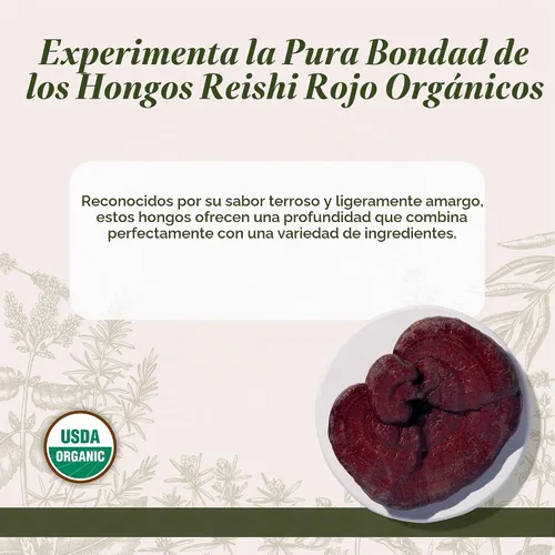 Vista 2 de Starwest Botanicals Setas Reishi Rojas Enteras Orgánicas - Bolsa de 4 oz