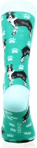 Vista 4 de Calcetines de vestir divertidos y cómodos de algodón coloridos, unisex, con patrón de perro