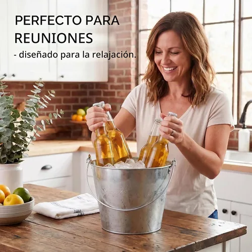 Vista 4 de Cubo de cerveza galvanizado de 5 cuartos de galón de 9 x 9 x 7 pulgadas (paquete de 1)