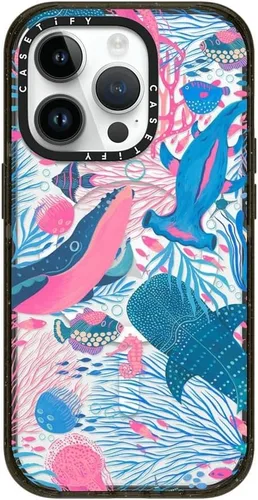 Vista 143 de CASETiFY Impact - Funda para iPhone 13 [protección contra caídas de 6.6 pies/compatible con Magsafe] Black Kingsnake, color negro transparente