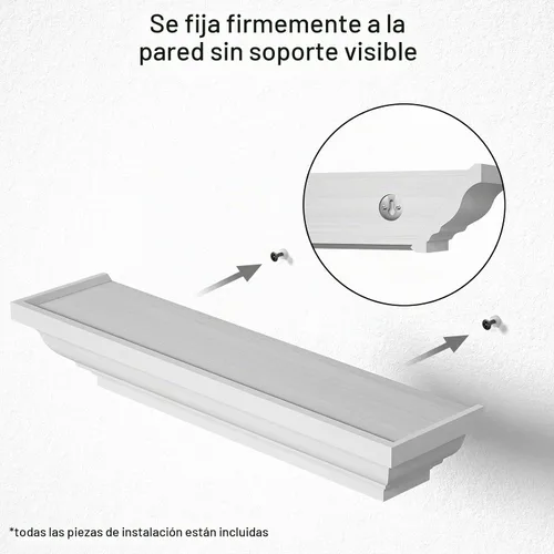 Vista 6 de Alsonerbay Estantes flotantes – Estantes de pared rústicos blancos, paquete de 2 (17 pulgadas) para dormitorio, sala de estar, baño
