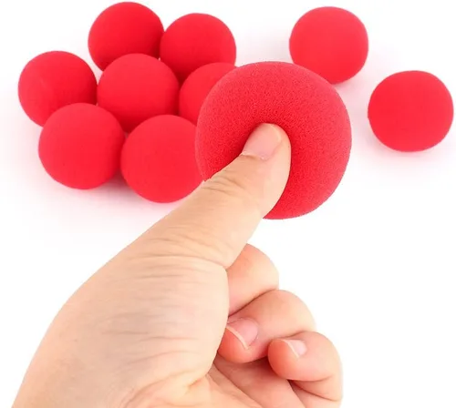 Vista 5 de Oumefar Juego de bolas mágicas mágicas suaves y rojas, bola de esponja pequeña, accesorios de truco, bolas hinchables, bola de esponja de EVA suave