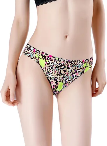 Vista 2 de Justgoo Tangas de encaje para mujer, ropa interior de tiro bajo con espalda en T, paquete de 1-5
