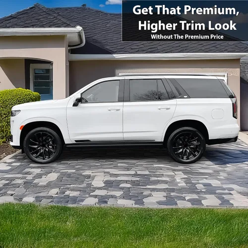 Vista 2 de BOGAR TECH DESIGNS Cubierta de Reemplazo para Eliminar Cromo Compatible con Cadillac Escalade (Negro Brillante, Lados Inferiores (2021+))