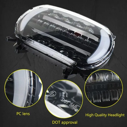Vista 10 de Road Glide Faros LED con Intermitentes para Motocicletas, Luces Laterales de Circulación Diurna aptas para Motocicleta Road Glide 2015 2016 2017