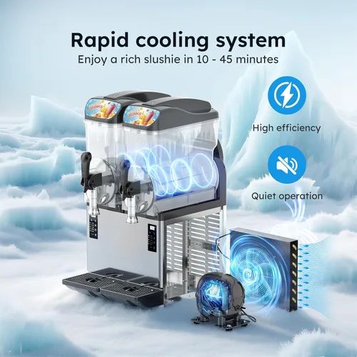 Vista 2 de Máquina Comercial de Margarita y Granizado Mojgar de 30L 8 Gal, 1100W 110V, batidora de bebidas heladas para bar, máquina eléctrica grande